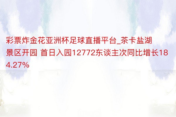 彩票炸金花亚洲杯足球直播平台_茶卡盐湖景区开园 首日入园12772东谈主次同比增长184.27%