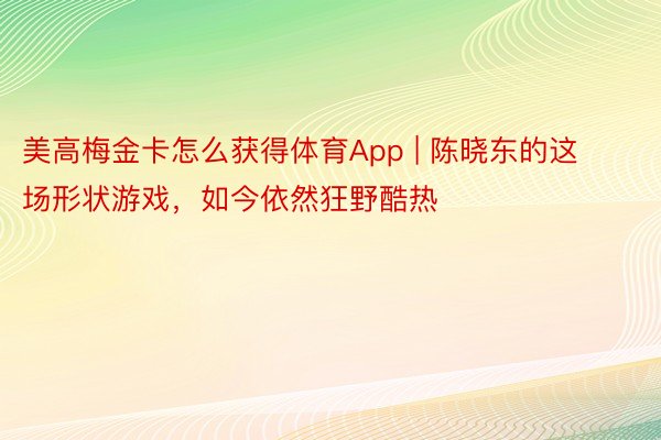 美高梅金卡怎么获得体育App | 陈晓东的这场形状游戏，如今依然狂野酷热